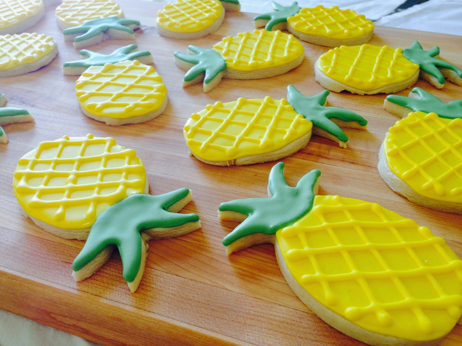 3 Sisters Kitchen Pineapple Sugar Cookies with Royal Icing